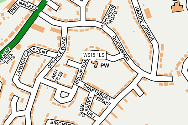 WS15 1LS map - OS OpenMap – Local (Ordnance Survey)