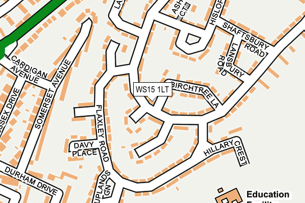 WS15 1LT map - OS OpenMap – Local (Ordnance Survey)