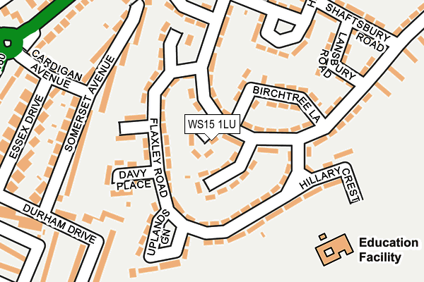 WS15 1LU map - OS OpenMap – Local (Ordnance Survey)