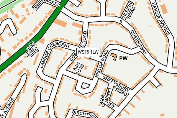 WS15 1LW map - OS OpenMap – Local (Ordnance Survey)