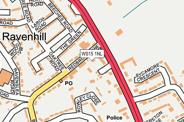 WS15 1NL map - OS OpenMap – Local (Ordnance Survey)