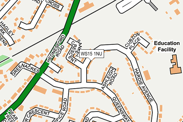 WS15 1NU map - OS OpenMap – Local (Ordnance Survey)