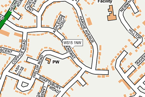 WS15 1NW map - OS OpenMap – Local (Ordnance Survey)