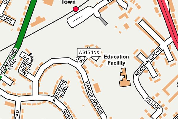 WS15 1NX map - OS OpenMap – Local (Ordnance Survey)