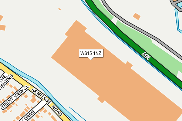 WS15 1NZ map - OS OpenMap – Local (Ordnance Survey)