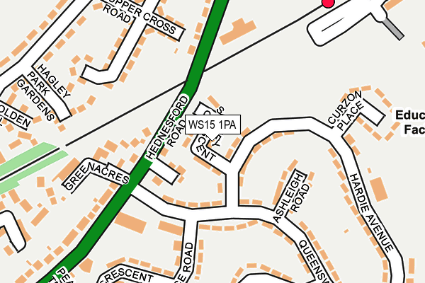 WS15 1PA map - OS OpenMap – Local (Ordnance Survey)