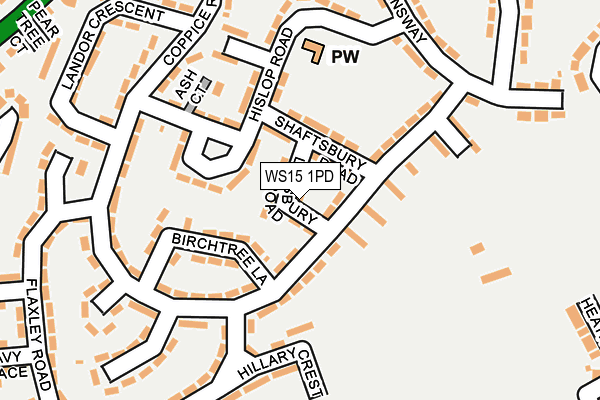 WS15 1PD map - OS OpenMap – Local (Ordnance Survey)