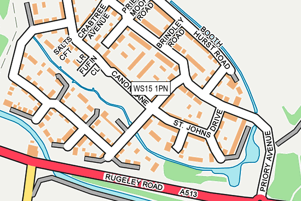 WS15 1PN map - OS OpenMap – Local (Ordnance Survey)
