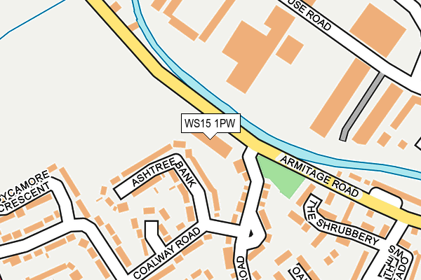 WS15 1PW map - OS OpenMap – Local (Ordnance Survey)