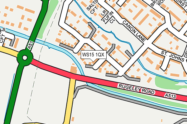 WS15 1QX map - OS OpenMap – Local (Ordnance Survey)