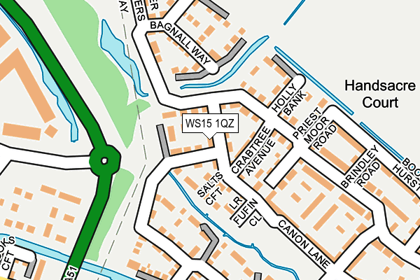 WS15 1QZ map - OS OpenMap – Local (Ordnance Survey)