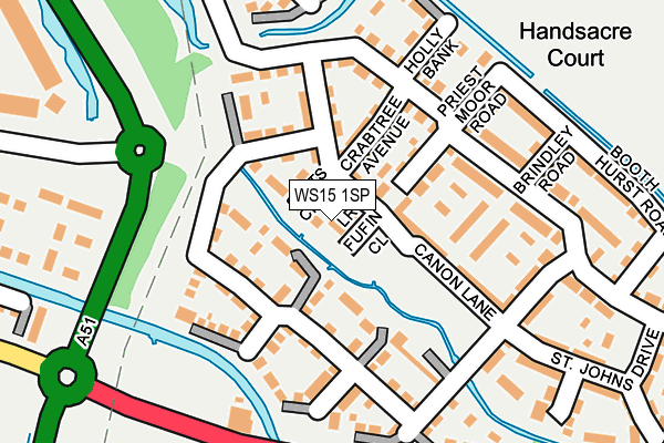 WS15 1SP map - OS OpenMap – Local (Ordnance Survey)