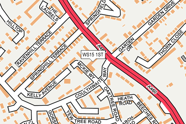 WS15 1ST map - OS OpenMap – Local (Ordnance Survey)