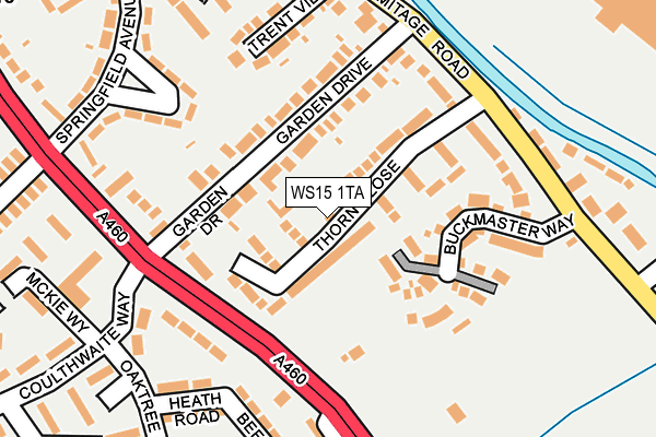 WS15 1TA map - OS OpenMap – Local (Ordnance Survey)