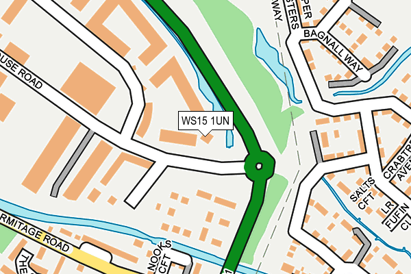 WS15 1UN map - OS OpenMap – Local (Ordnance Survey)