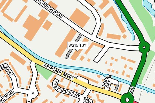 WS15 1UY map - OS OpenMap – Local (Ordnance Survey)