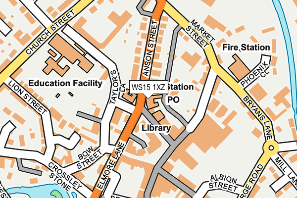WS15 1XZ map - OS OpenMap – Local (Ordnance Survey)