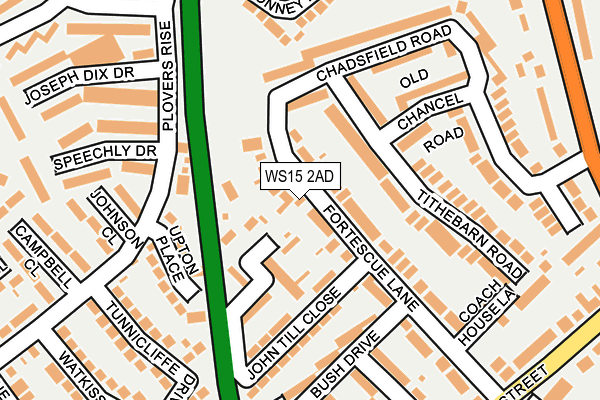 WS15 2AD map - OS OpenMap – Local (Ordnance Survey)