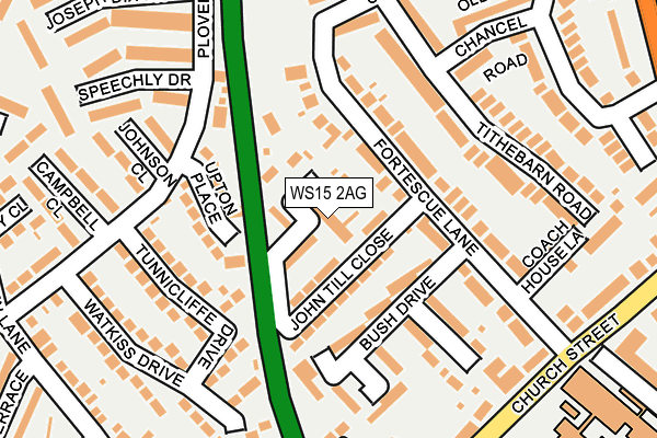 WS15 2AG map - OS OpenMap – Local (Ordnance Survey)