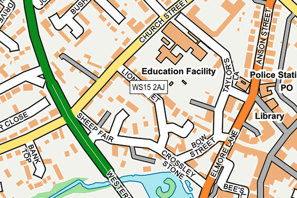 WS15 2AJ map - OS OpenMap – Local (Ordnance Survey)