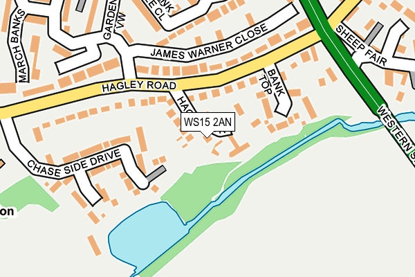 WS15 2AN map - OS OpenMap – Local (Ordnance Survey)