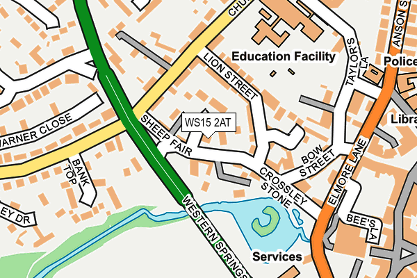 WS15 2AT map - OS OpenMap – Local (Ordnance Survey)