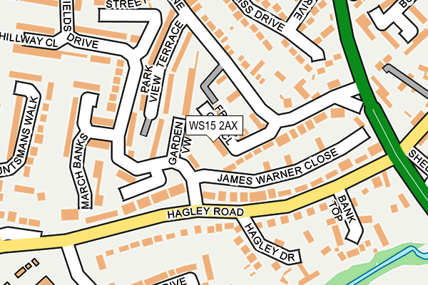 WS15 2AX map - OS OpenMap – Local (Ordnance Survey)