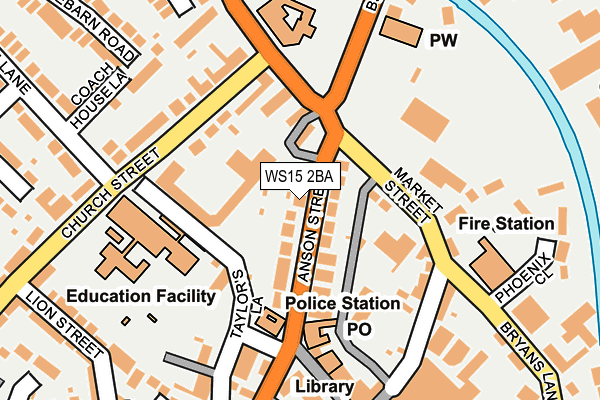 WS15 2BA map - OS OpenMap – Local (Ordnance Survey)