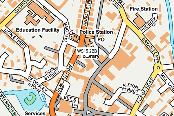 WS15 2BB map - OS OpenMap – Local (Ordnance Survey)