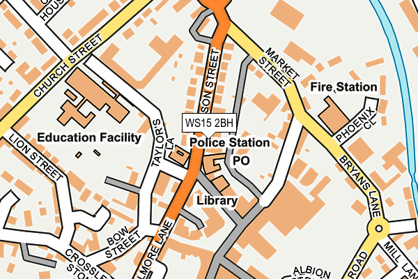 WS15 2BH map - OS OpenMap – Local (Ordnance Survey)