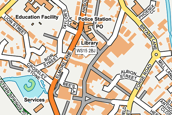 WS15 2BJ map - OS OpenMap – Local (Ordnance Survey)
