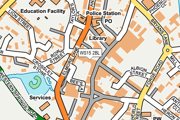 WS15 2BL map - OS OpenMap – Local (Ordnance Survey)