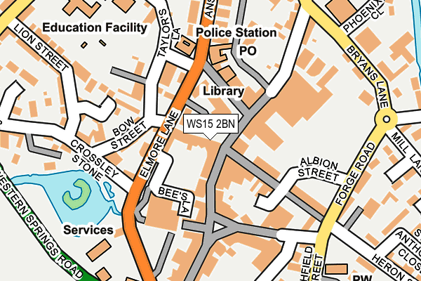 WS15 2BN map - OS OpenMap – Local (Ordnance Survey)