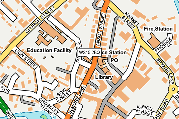 WS15 2BQ map - OS OpenMap – Local (Ordnance Survey)
