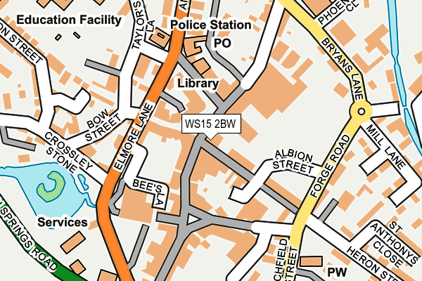 WS15 2BW map - OS OpenMap – Local (Ordnance Survey)