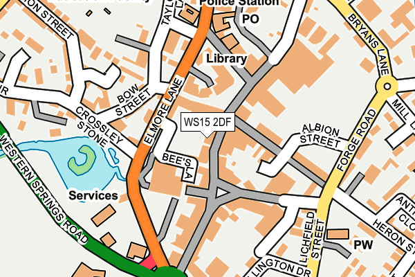WS15 2DF map - OS OpenMap – Local (Ordnance Survey)