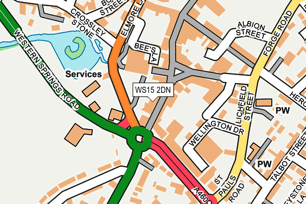 WS15 2DN map - OS OpenMap – Local (Ordnance Survey)
