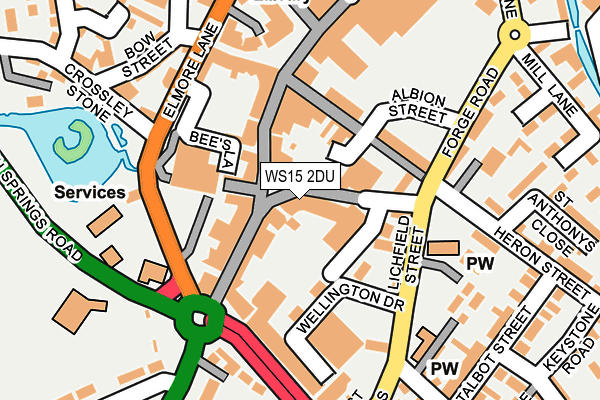 WS15 2DU map - OS OpenMap – Local (Ordnance Survey)