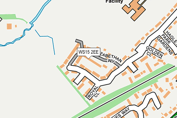 WS15 2EE map - OS OpenMap – Local (Ordnance Survey)