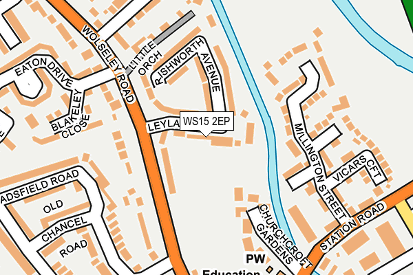 Map of RUGELEY HEATING REPAIRS LIMITED at local scale