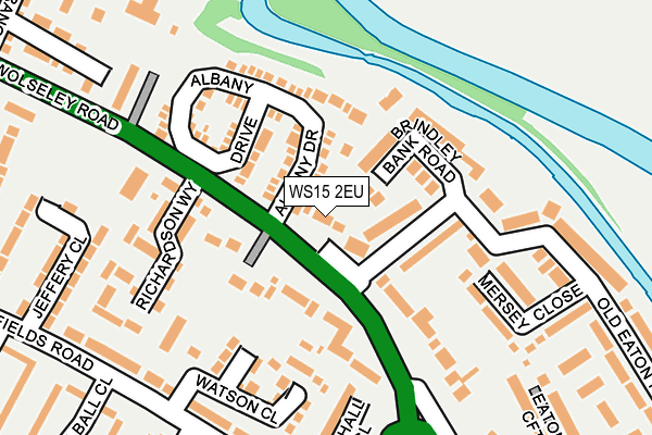WS15 2EU map - OS OpenMap – Local (Ordnance Survey)