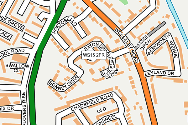 WS15 2FR map - OS OpenMap – Local (Ordnance Survey)
