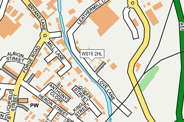 WS15 2HL map - OS OpenMap – Local (Ordnance Survey)