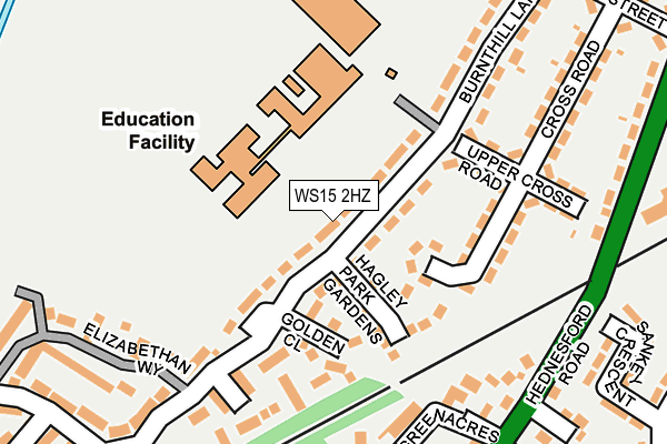 WS15 2HZ map - OS OpenMap – Local (Ordnance Survey)