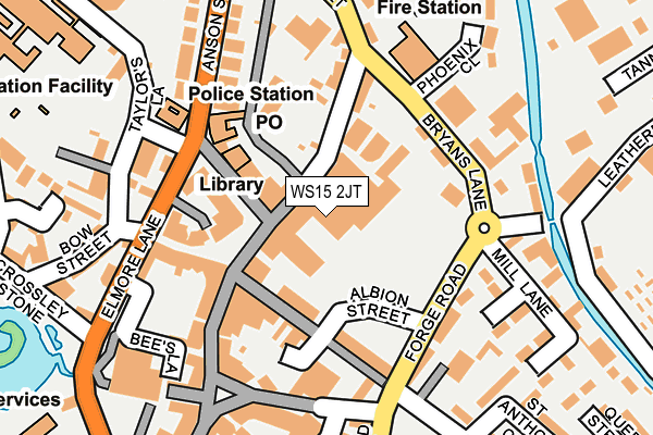 WS15 2JT map - OS OpenMap – Local (Ordnance Survey)