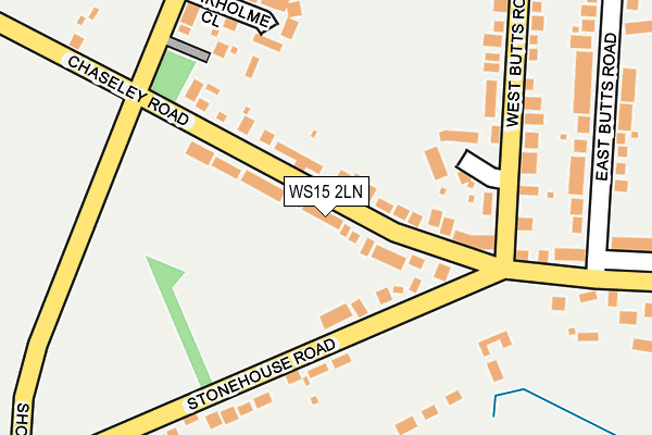 WS15 2LN map - OS OpenMap – Local (Ordnance Survey)