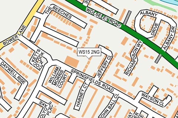 WS15 2NG map - OS OpenMap – Local (Ordnance Survey)