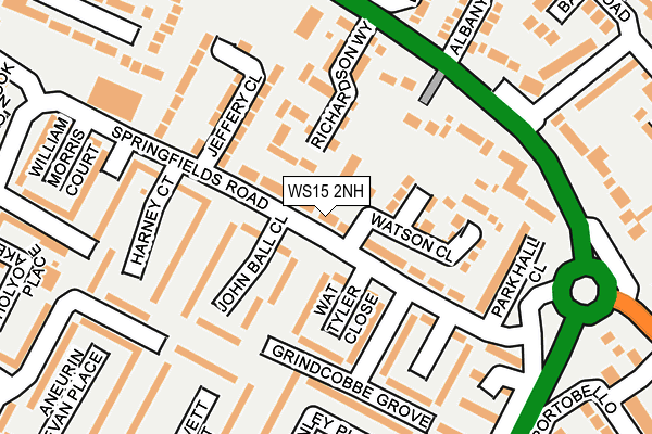 WS15 2NH map - OS OpenMap – Local (Ordnance Survey)