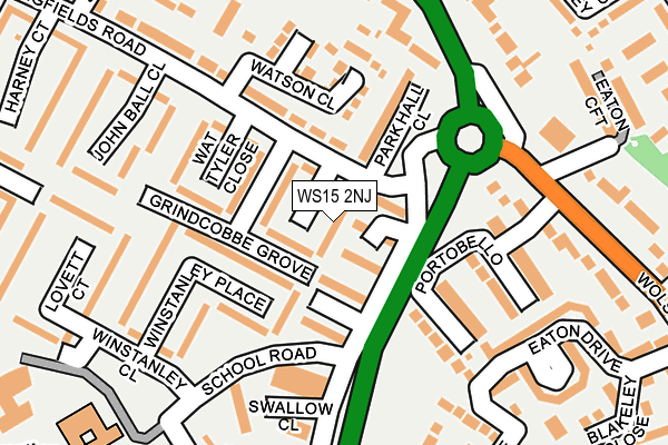WS15 2NJ map - OS OpenMap – Local (Ordnance Survey)