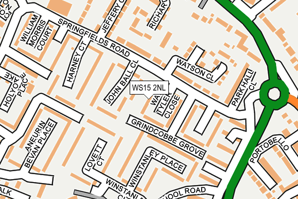 WS15 2NL map - OS OpenMap – Local (Ordnance Survey)